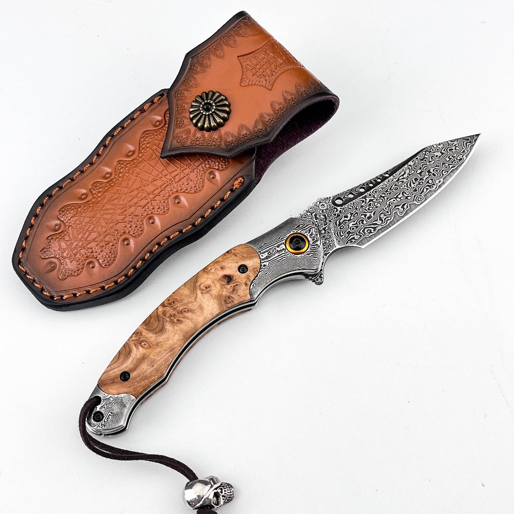 Vintage Collectible Knives - Складной нож с дамасским узором высокой